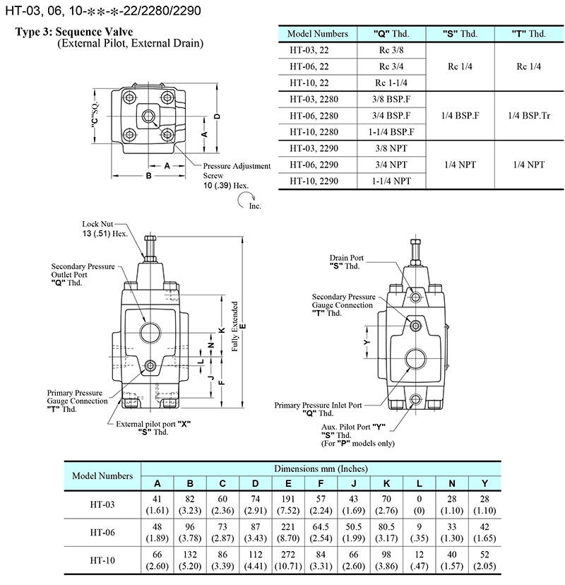bản vẽ kích thước van yuken ht-03-06-10 bản vẽ kích thước van yuken ht-03-06-10